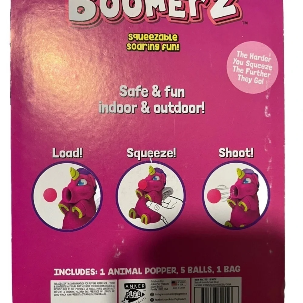 Boomerz Pink Unicorn Squeeze Toy